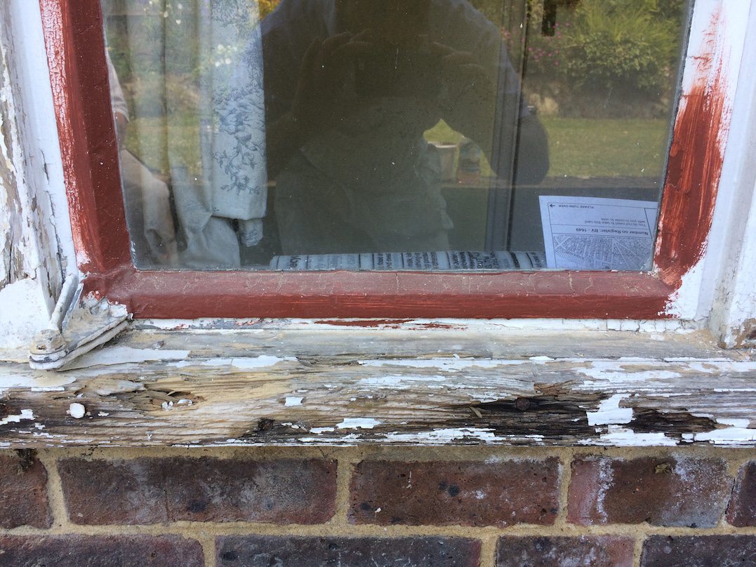 repaired window frame